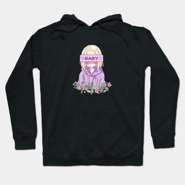 Cute Baby Girl Anime Hoodie by Mavis Fox